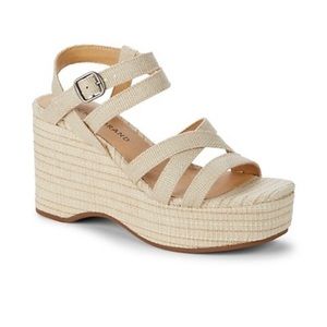 NEW Lucky Brand Platform Carlisha Sandals, Light Stone, Size 10